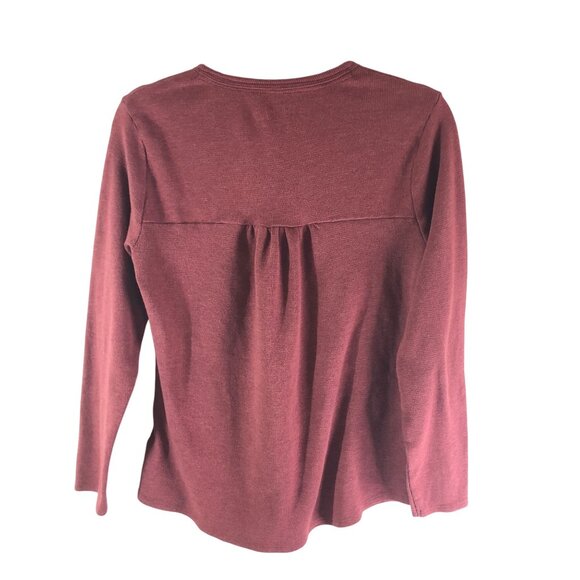 Mast 1883 Womens Henley Top Waffle Knit Thermal Long Sleeve M - Picture 2 of 4